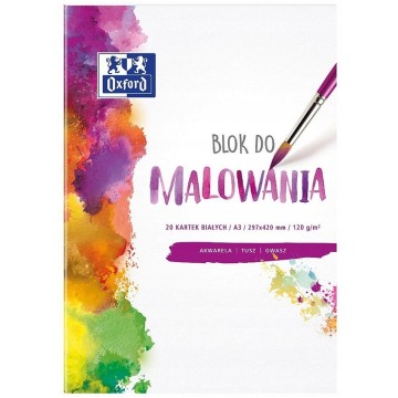 Blok do malowania biały A3/20 OXFORD 120g
