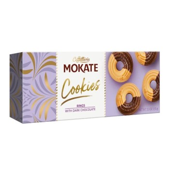 Ciastka MOKATE 150g ringi z ciemną czekoladą