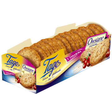 Ciastka TAGO 185g owsiane z żurawiną