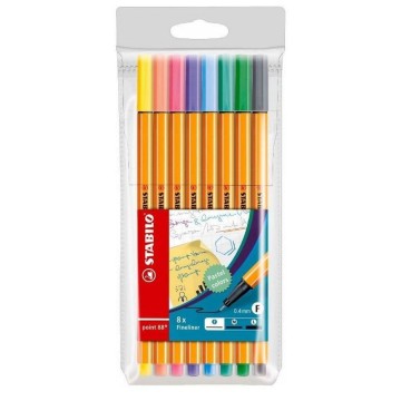 Cienkopisy STABILO POINT [8] PASTEL