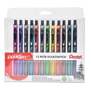 Długopisy żelowe PENTEL ENERGEL BL-77 [12] mix kol