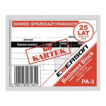 Druk- Dowód sprzedaży paragon A7 EMERSON