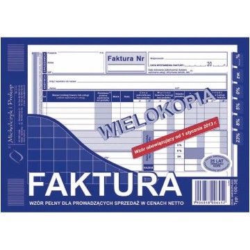 Druk- Faktura VAT netto pełna wielokopia A5 MIPRO