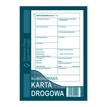 Druk- Karta drogowa Sm-103 MIPRO numerowana