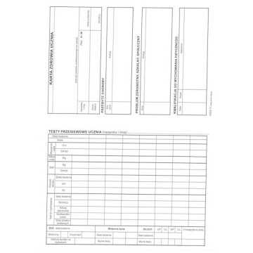 Druk- Karta zdrowia ucznia A4 [100]
