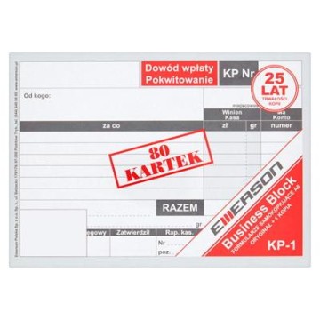 Druk- KP Kasa Przyjmie EMERSON KP-1 A6 (1+1)