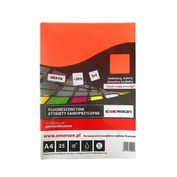 Etykiety samop. A4 EMERSON [25] FLUO pomar kółka