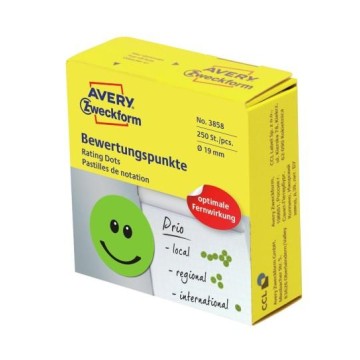 Etykiety samop. AVERY uśmiech. ziel. bużka [250]