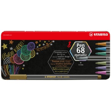 Flamastry STABILO PEN 68 METALLIC [8] pud.metal