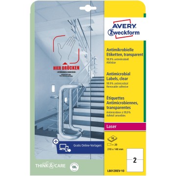 Folia antybakteryjna 210x248 mm AVERY usuwalna