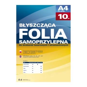 Folia samoprzylepna A4 ARGO ATRAMENT bezbar. [10]