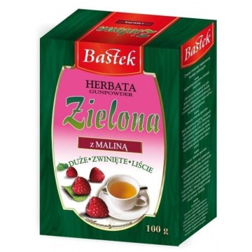 Herbata BASTEK zielona z maliną 100g