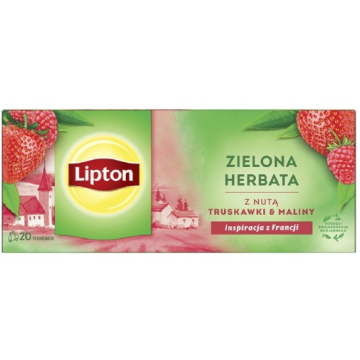 Herbata LIPTON [20] zielona z truskawką i maliną