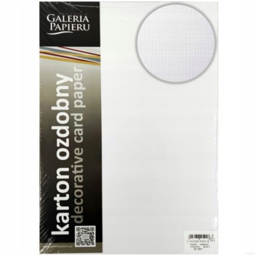 Kartony ozdobne KRATKA biały [20]