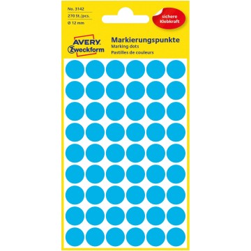 Kółka AVERY 12mm trwałe [270] niebieskie