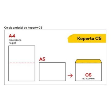 Koperty C5 HK białe [500] (KARTON) długi bok