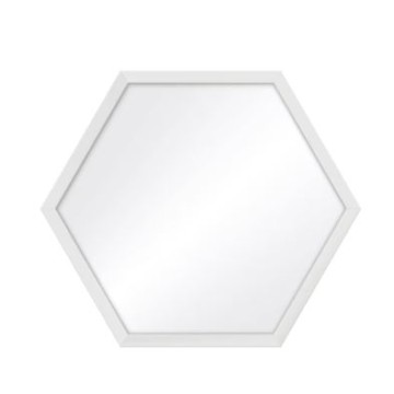 Lustro 35 x 40 cm Heksagon w białej ramie