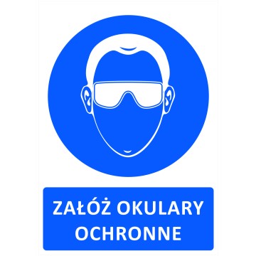 Naklejka ZAŁÓŻ OKULARY OCHRONNE