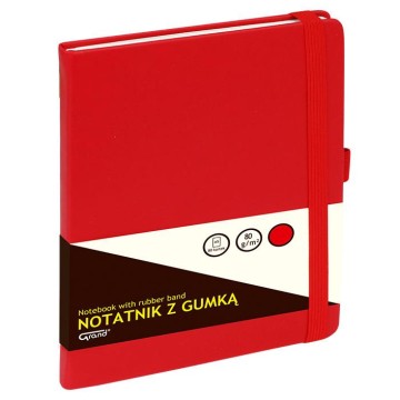 Notatnik GRAND A5 z gumką czerwony
