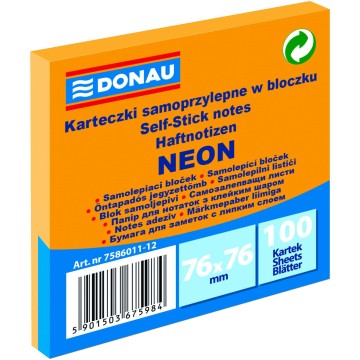 Notes samop. DONAU 76/76 100k NEON pomarańcz