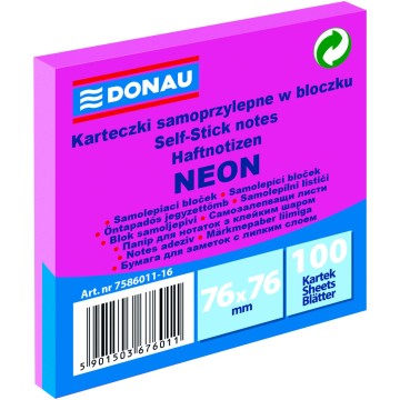 Notes samop. DONAU 76/76 100k NEON różowy
