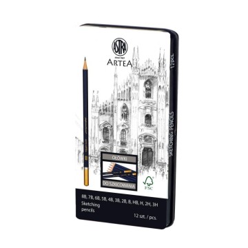 Ołówki ASTRA ARTEA 8B-3H do szkicowania [12]