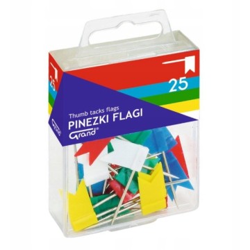 Pinezki flagi kolorowe 25szt.