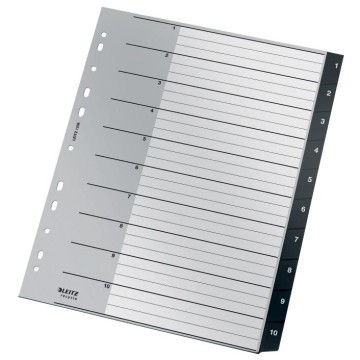 Przekładki do segr. A4/10 LEITZ RECYCLE PP czarne