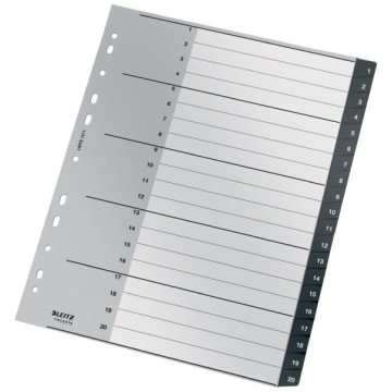 Przekładki do segr. A4/20 LEITZ RECYCLE PP czarne