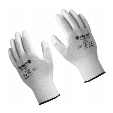 Rękawice powlekane poliuretanem PROOF białe (6)
