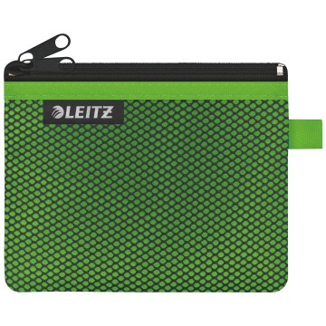 Saszetka LEITZ WOW 2 kieszenie z siatką L zielona