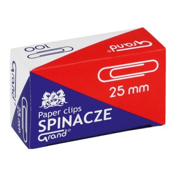 Spinacze okrągłe 25mm GRAND [100] srebrne