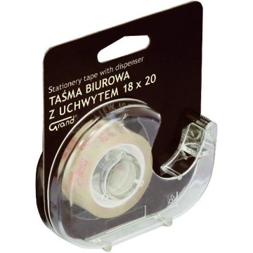 Taśma klejąca GRAND 18mm/20m z podajnikiem EOL