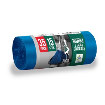 Worki na śmieci 35L LD [15] AZ z taśmą nieb.