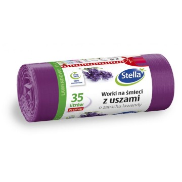 Worki na śmieci 35L LD [24] STELLA uszy LAWENDA