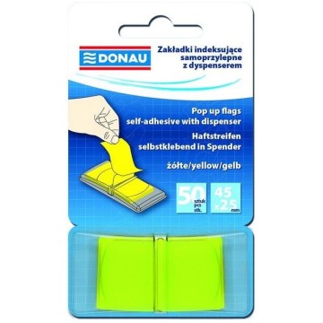 Zakładki indeks. DONAU PP 1x50 (25x45mm) żółte