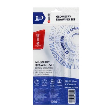 Zestaw geometryczny MEMOBE z linijką 16cm