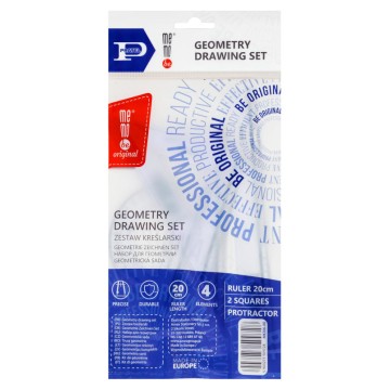 Zestaw geometryczny MEMOBE z linijką 20cm