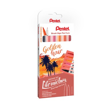Zestaw PENTEL do LETTERINGU dwustr. [6] GOLDEN