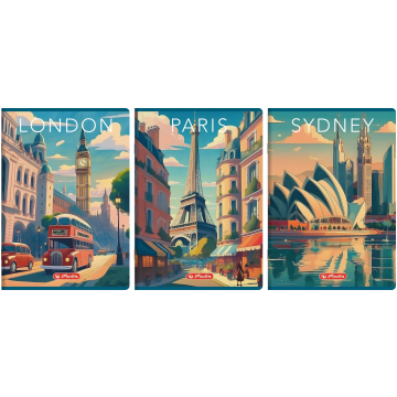 Zeszyt A4 96k krata HERLITZ RETRO CITY