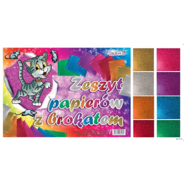 Zeszyt papierów z brokatem B4 8kol.