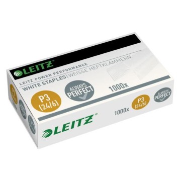 Zszywki LEITZ 24/6 [1000] białe niewidoczne