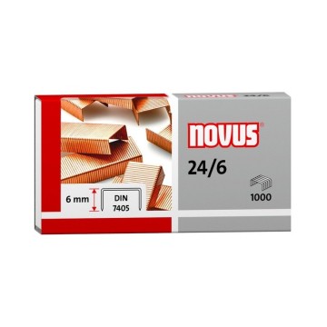Zszywki NOVUS 24/6 [1000] miedziowane